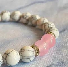 天然石 ブレスレット ホワイト ピンク パワーストーン ホワイトターコイズ