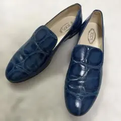 美品 TOD'S トッズ クロコ型押し レザー ローファーのサムネイル