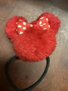 ディズニー ミニー風ポンポンヘアゴム