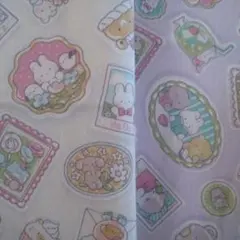 生地 はぎれ 2枚 うさぎ 鳥 りぼん はな くま フルーツ 入園入学