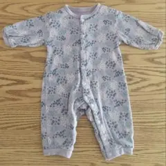 エンジェリーベ 花柄ロンパース 70サイズ パープル