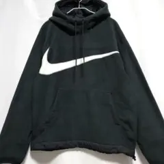 ★ナイキ★プルオーバー★フリースパーカー★ブラック★スウォッシュ★オーバーサイズ