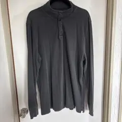 GAP メンズ 長袖 ヘンリーネック カットソー ダークグレー