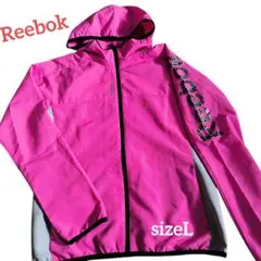 Reebok リーボック　フード付きランニングジャケット　ピンク　レディースL