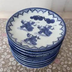 中皿 7枚セット 陶器 染付 植物文様 - メルカリ