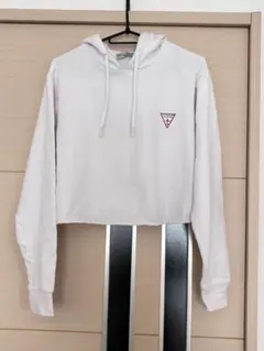 GUESS ホワイト クロップドパーカー