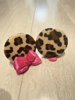 即購入可能　ヒョウ柄　ミニー　パッチン