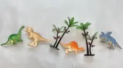 恐竜フィギュア4体セット 植物付き
