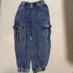 VIVIAN BLUE ケミカルウォッシュ カーゴパンツ 130