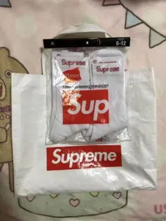 1足分　Supreme Hanes クルーソックス 6-12 ホワイト