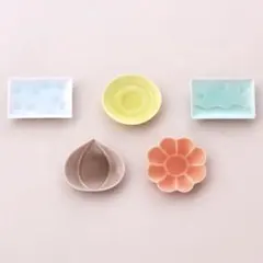 虎屋　豆皿 御菓子之畫圖写<元禄> 5枚セット