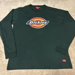 Dickies ダークグリーン ロゴ長袖カットソー L