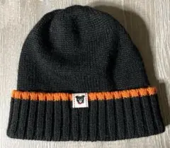 【お値下げしました‼️】ミキハウス　ダブルビー　黒オレンジ線ニット帽 Sサイズ