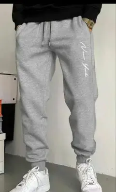 ライトグレー ジョガーパンツ(裏起毛) XL 未使用 やや厚手