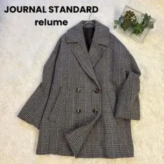 チェックコート ブラウン