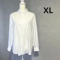 美品 ユニクロ レーヨンブラウス ホワイト XL 定番