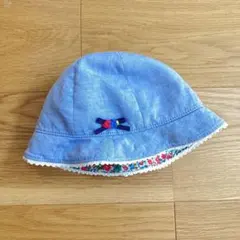ファミリア 49センチ 青い帽子 花柄縁取り