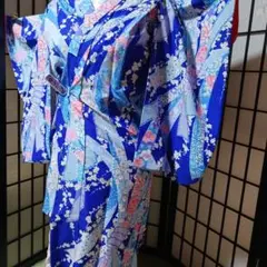 12-6女子　着物　七五三　青　化せん