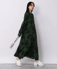 【美品古着】JEANASIS/グリーン / ロングワンピース