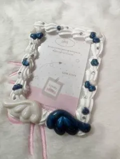 ブルー×白 ホイップデコトレカケース♡♡