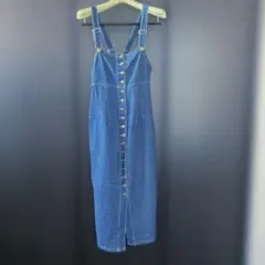 デニムキャミソールロングワンピース