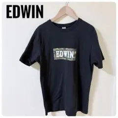 EDWIN エドウィン Tシャツ S黒 迷彩 ボックスロゴ 半袖 デニムブランドのサムネイル