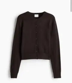 H&M ダークブラウン ファインニットカーディガン Lサイズ
