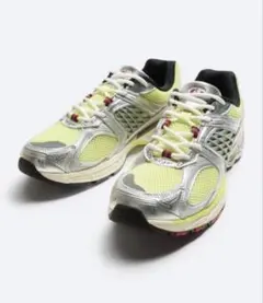 新品 タグ付 ZARA シルバー イエロー スニーカー 25cm ザラ テック系