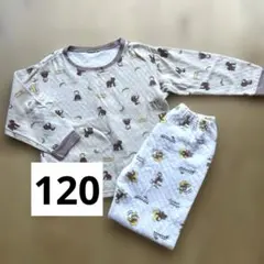 【ズボン美品】120おさるのジョージ　キルトパジャマ 上下セット