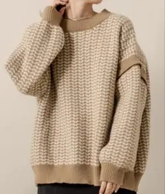 ニット 「mline」 WEB限定 2WAYジャガードニット レディース