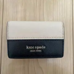 kate spade 三つ折り財布 ピンクベージュ/ブラック