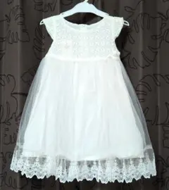 【新品タグ付き】ホワイト キッズドレス レース付き　120サイズ NNJXD