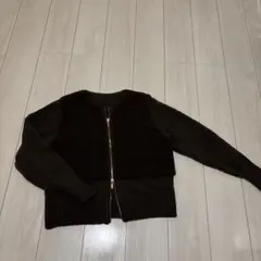 ダークブラウン ダブルジップセーター　レスピーギ　サイズ38