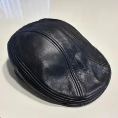 New york hat レザー ハンチング ブラックUSA米国製