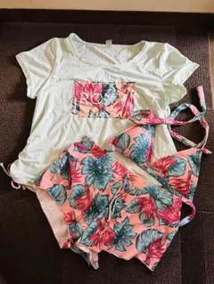 ROXY ロキシー　ピンク　水着　3点セット　Ｍサイズ