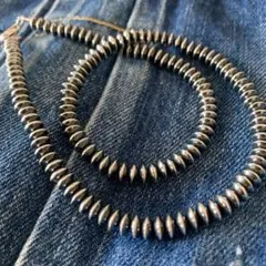☆★ 美品 ナバホパール ネックレス 6mm ✖️45cm そろばん型 ☆★