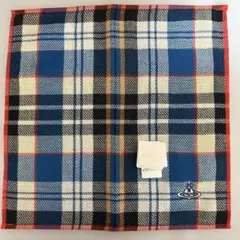 Vivienne Westwood チェック柄ブルー系ハンカチ新品