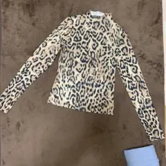 レオパード柄 長袖 ハイネック トップス
