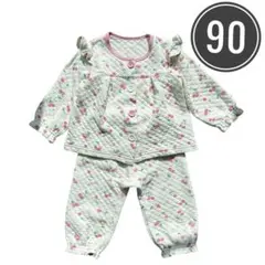 匿名配送❤️ベビー 長袖 パジャマ セットアップ さくらんぼ柄 ホワイト 90cm