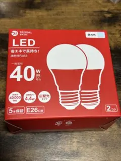 LED電球40W形（E26 広配光 昼光色）2コ入のサムネイル