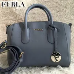 極美品✨ フルラ ハンドバッグ 2way テッサ ロゴ チャーム レザー ミニ