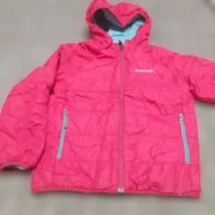 モンベル mont-bell Kid's 130 赤 水色 中綿 リバーシブル