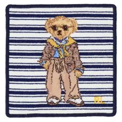 新品 RALPH LAUREN シェニール ポロベア ハンカチ ネイビーブルー