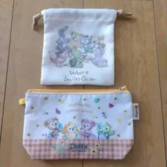 ディズニーリゾート　ダッフィーフレンズ 巾着袋とポーチセット