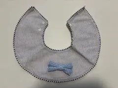 MARLMARLストライプ柄リボン付きスタイ