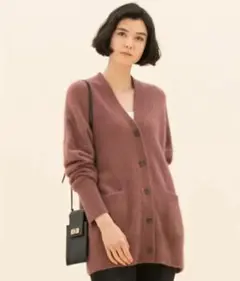 23区S　ヘアリーファンシー カーディガン　ローズ系