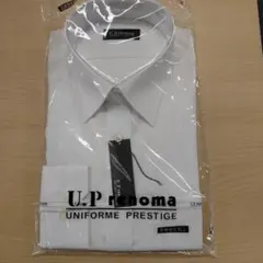 新品未使用U.Prenomaレノマ形態安定白長袖メンズワイシャツサイズ42-78のサムネイル