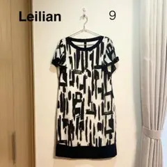 0191 Leilian レリアン ひざ丈ワンピース 9号のサムネイル