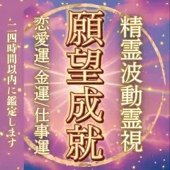 【願望成就鑑定】精霊波動霊視✴︎恋愛運、金運、仕事運、縁結び、宝くじ高額当選