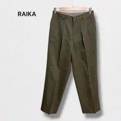 ライカ スラックス パンツ タック 日本製 ウール100％ メンズ M-L相当